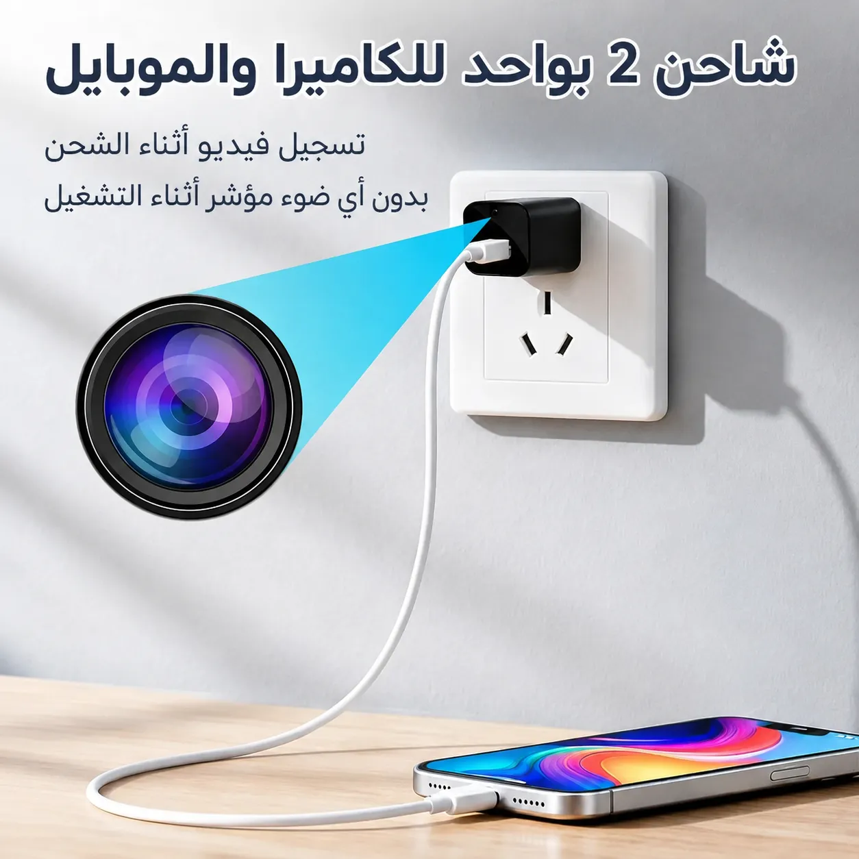 شاحن USB مع كاميرا مخفية 3
